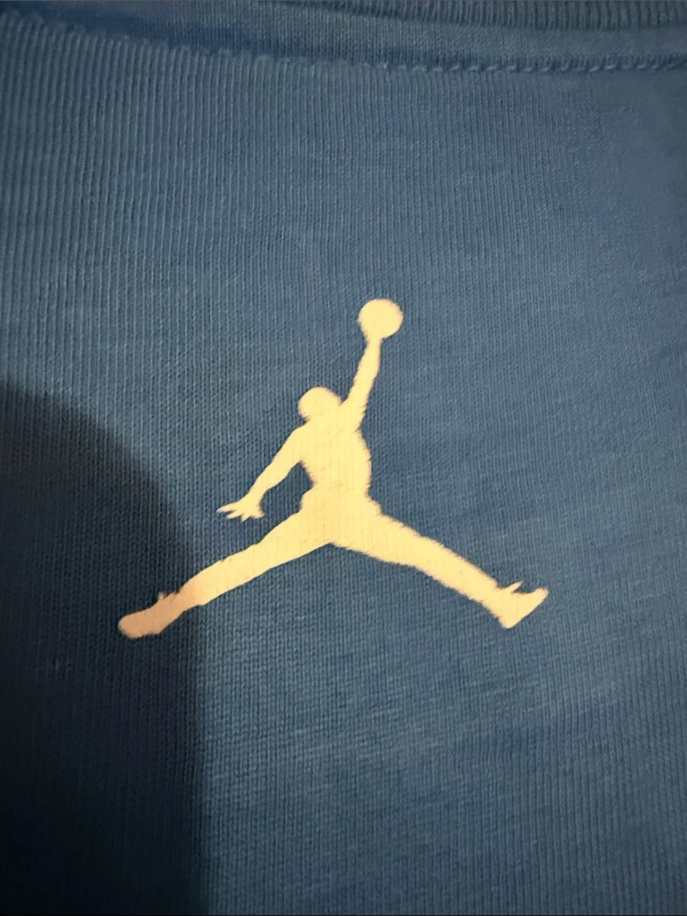 Jordan Blue Tee with Yellow Splash Jumpman Graphic Nike